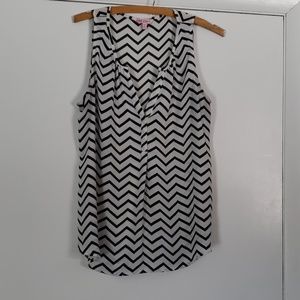 Candies Flowy black/white Chevron tank